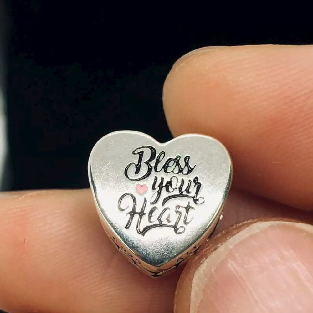 ✨🔥Pandora Engravable Bless Your Heart Charm Sterling silver